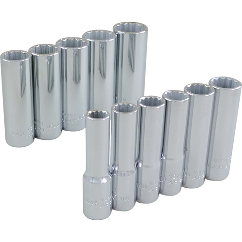 Socket Set, 11 Pcs, 3/8" Drive Size, Deep Sécurité Médic