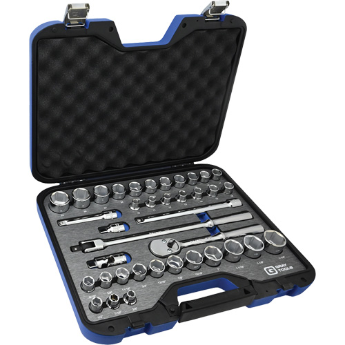 SAE & Metric Socket & Attachments Set, 38 Pcs, 1/2" Drive Size Sécurité Médic
