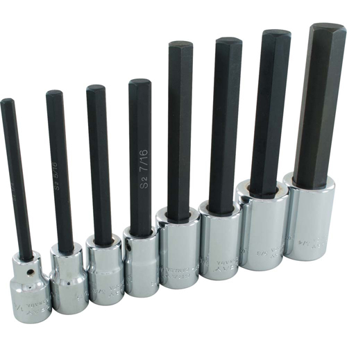 Hex Head Socket Set, Hex, 1/2" Drive, 8 Pcs Sécurité Médic