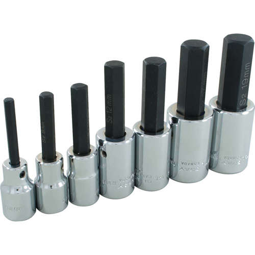 Hex Head Socket Set, Hex, 1/2" Drive, 7 Pcs Sécurité Médic