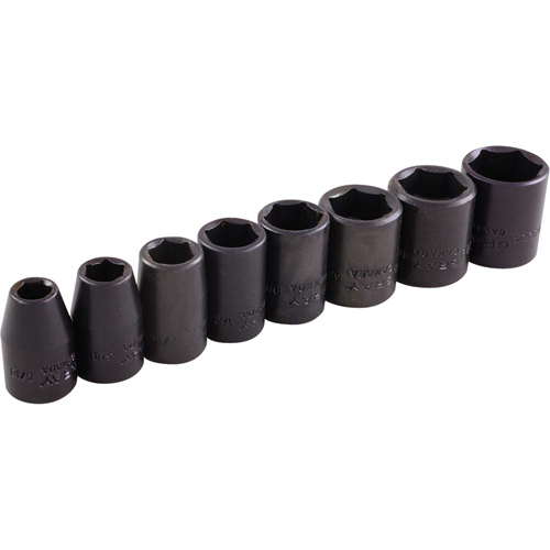 Socket Set, 8 Pcs, Impact, 3/8" Drive Size Sécurité Médic