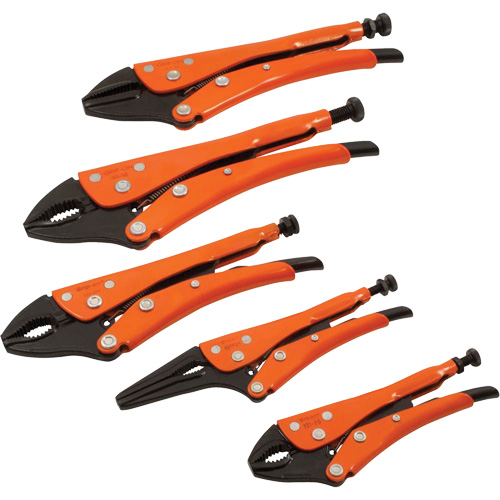 Straight Curved & Long Nose Locking Pliers Set, 5 Pieces Sécurité Médic