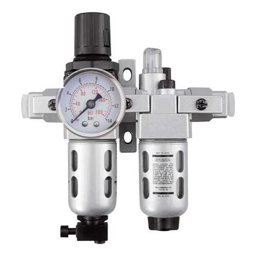 Filtre/r&eacute;gulateur et lubrificateur d'air modulaire (manom&egrave;tre compris), 3/8" NPT Sécurité Médic