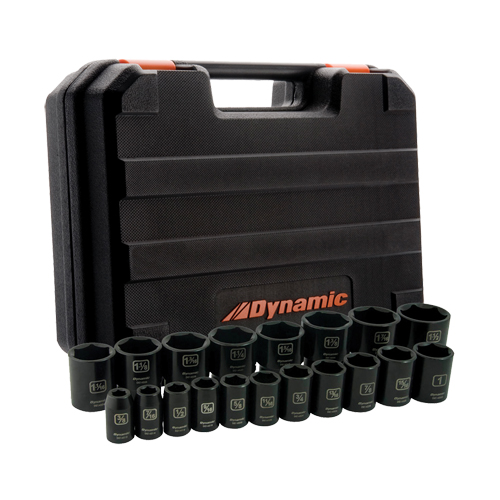 SAE Socket Set, 19 Pcs, Impact, 1/2" Drive Size Sécurité Médic