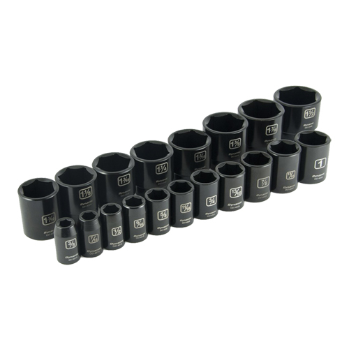 SAE Socket Set, 19 Pcs, Impact, 1/2" Drive Size Sécurité Médic
