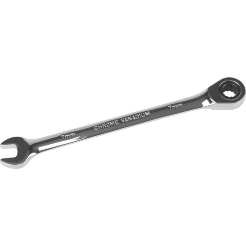 Metric Ratcheting Combination Wrench, 12 Point, 7 mm, Chrome Finish Sécurité Médic