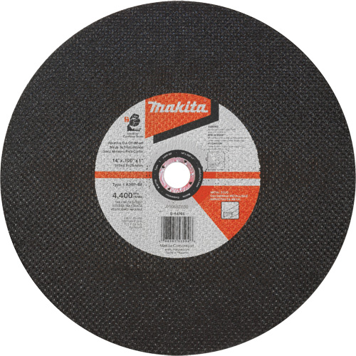 Abrasive Cut-Off Wheel, 14" x 3/32", 1" Arbor, Type 1, Aluminum Oxide, 4400 RPM Sécurité Médic
