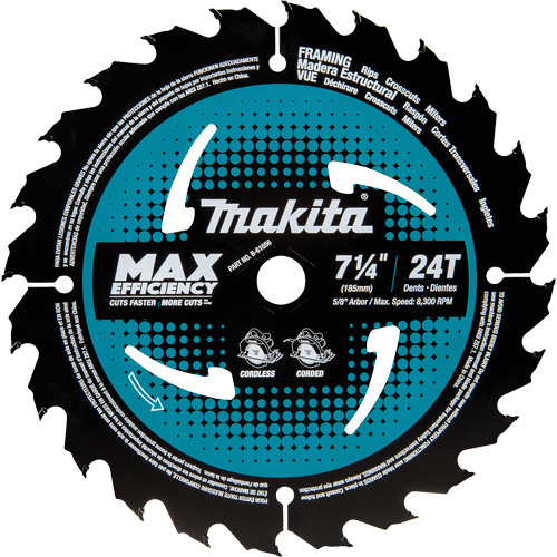 Carbide-Tipped Circular Saw Blade, 7-1/4", 24 Teeth, Wood Use Sécurité Médic
