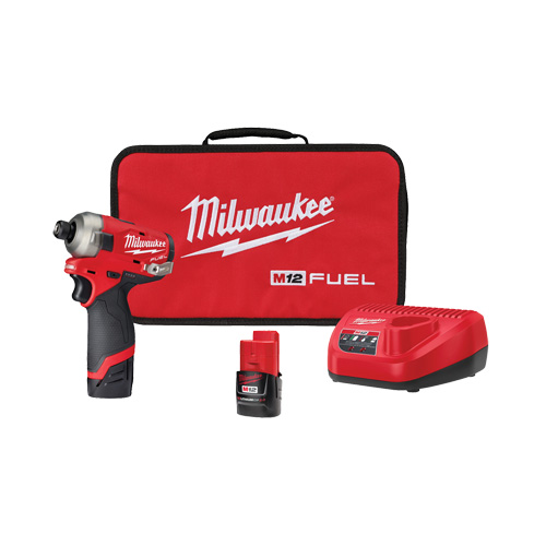 Ensemble de tournevis hexagonal hydraulique &agrave; percussion M12 Fuel Surge, 1/4", 450 lb-po Couple max., 12 V, Lithium-ion Sécurité Médic