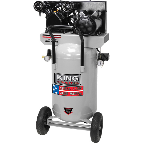 Compresseur &agrave; air, &eacute;lectrique, 24 gal. (29 gal. US), 150 PSI, 120/1/240/1 V Sécurité Médic