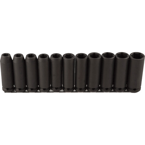Long Socket Set, 11 Pcs, Impact, 1/2" Drive Size, Deep Sécurité Médic