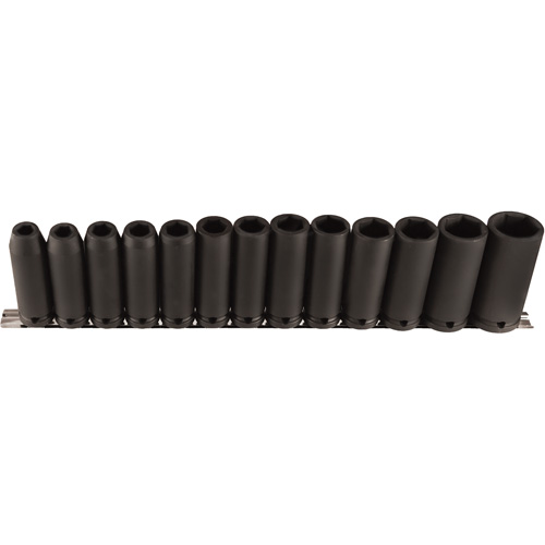 Long Socket Set, 13 Pcs, Impact, 1/2" Drive Size, Deep Sécurité Médic