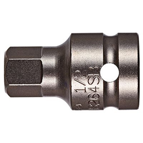 Socket Bit, Hex, 1/4" x 1-1/2" L, 1/2" Drive Sécurité Médic