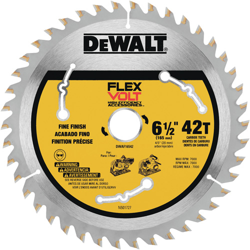 Lame TrackSaw FlexVolt, 6-1/2", 42 dents, Pour Bois Sécurité Médic