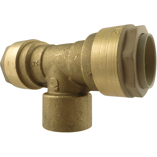 Quickline Air Piping Tee Connect, Brass, 1/2" Sécurité Médic