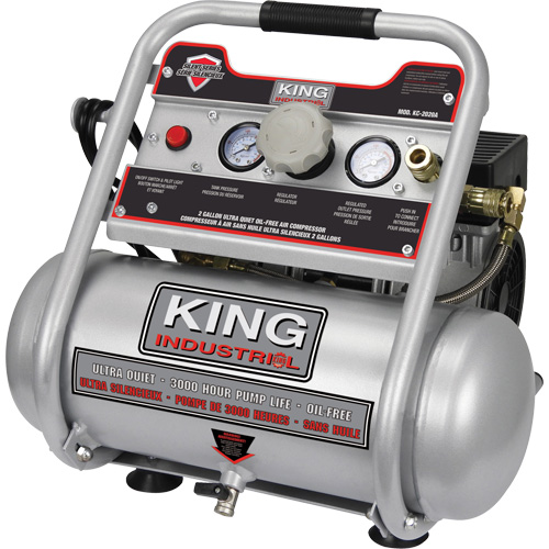 Oil-Free Air Compressor, Electric, 2 Gal. (2.4 US Gal), 125 PSI, 120/1 V Sécurité Médic
