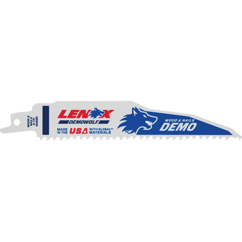Lame de scie alternative pour d&eacute;molitions, Bim&eacute;tal, 6 Dents par pouce, 6" lo x 1" la Sécurité Médic