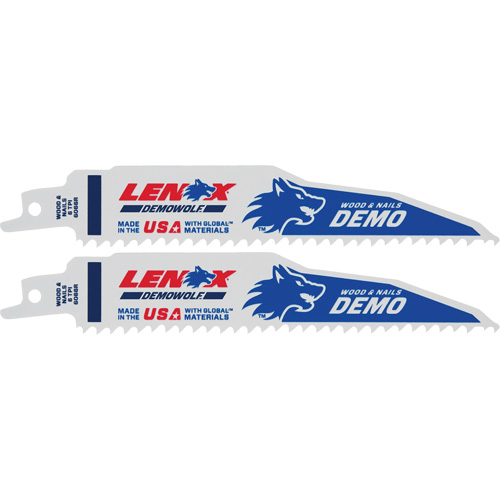 Lame de scie alternative pour d&eacute;molitions, Bim&eacute;tal, 6 Dents par pouce, 6" lo x 1" la Sécurité Médic