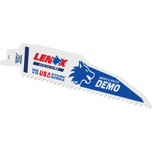 Lame de scie alternative pour d&eacute;molitions, Bim&eacute;tal, 6 Dents par pouce, 6" lo x 1" la Sécurité Médic