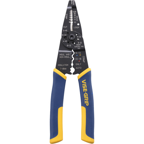 Outil polyvalent &agrave; d&eacute;nuder/sertir/couper les fils, 8-1/2" lo, 10 - 22 AWG Sécurité Médic