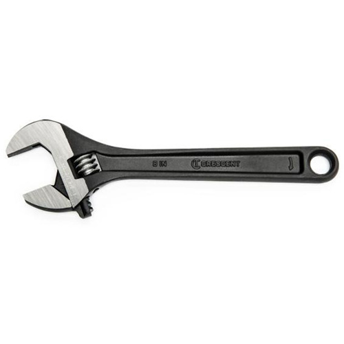 Adjustable Wrench, 8" L, 1-1/8" Max Width, Black Oxide Sécurité Médic