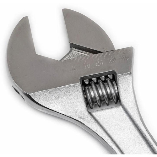 Adjustable Wrench, 15" L, 1-11/16" Max Width, Chrome Sécurité Médic