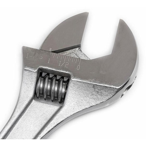 Adjustable Wrench, 15" L, 1-11/16" Max Width, Chrome Sécurité Médic