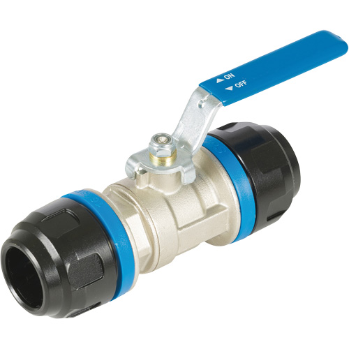 Standard Ball Valve, Aluminum, Manual, 1", Push Sécurité Médic