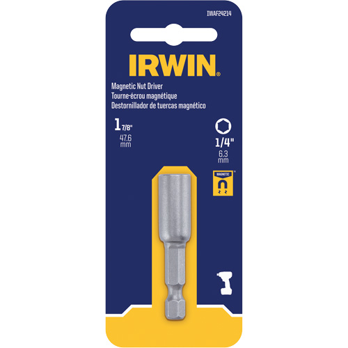 Tourne-&eacute;crou, Embout 1/4", Prise 1/4", 1-7/8" lo, Magn&eacute;tique Sécurité Médic