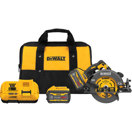 Ensemble scie circulaire sans fil Flexvolt Max** avec frein &eacute;lectrique, 7-1/4", 60 V Sécurité Médic