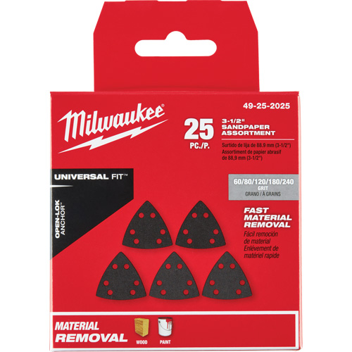 3-1/2" Open-Lok Triangle Sanding Paper Set Sécurité Médic