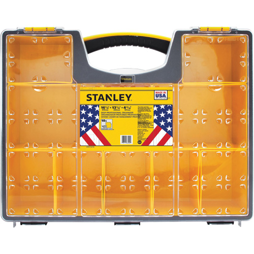 Organisateur profond pour professionnel, 17-1/2" la x 4-1/2" p x 14" h, Noir/Jaune Sécurité Médic