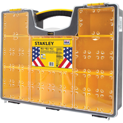 Organisateur profond pour professionnel, 17-1/2" la x 4-1/2" p x 14" h, Noir/Jaune Sécurité Médic