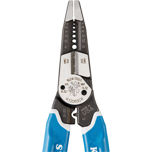 Klein-Kurve&reg; Heavy-Duty Wire Stripper, Cutter & Crimper Multi-Tool, 8-1/4" L, 8 - 20 AWG Sécurité Médic
