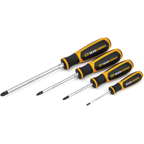 Pozidriv&reg; Dual Material Screwdriver Set, 4 Pcs. Sécurité Médic