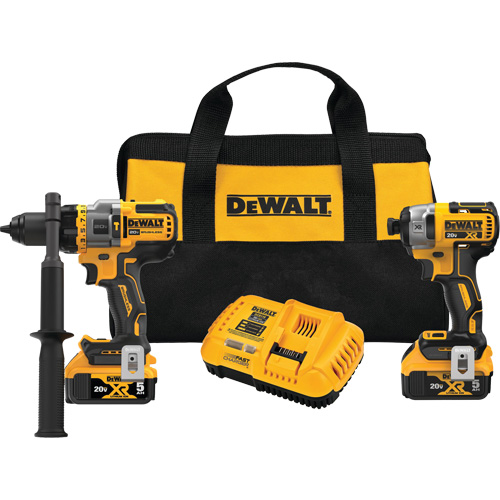 Max* Brushless Cordless Hammer Drill/Driver with Flexvolt Advantage & XR&reg; Impact Driver Kit, Lithium-Ion, 20 V Sécurité Médic
