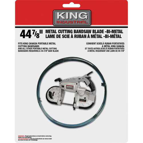 Band Saw Blade, Bi-Metal, 44-7/8" L x 1/2" W x 0.02" Thick, 10-14 TPI Sécurité Médic