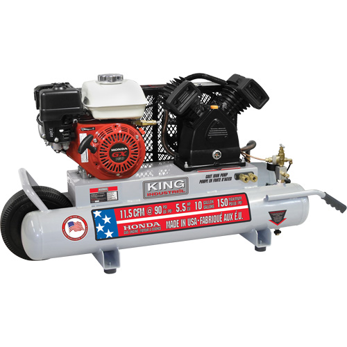 Compresseur d'air sur brouette, Essence, 10 gal. (12 gal. US), 150 PSI Sécurité Médic