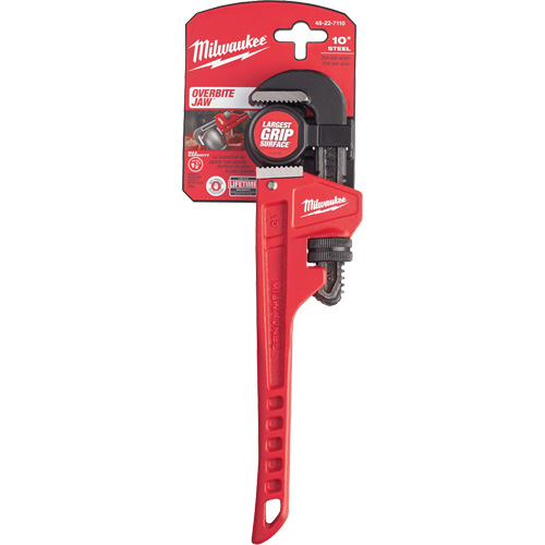 Pipe Wrench, 1-1/2" Jaw Capacity, 10" Long, Powder Coated Finish, Ergonomic Handle Sécurité Médic