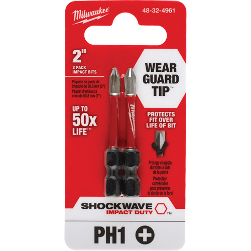 Embout de tournevis Shockwave Impact Duty, Phillips, #1, Prise 1/4" Sécurité Médic