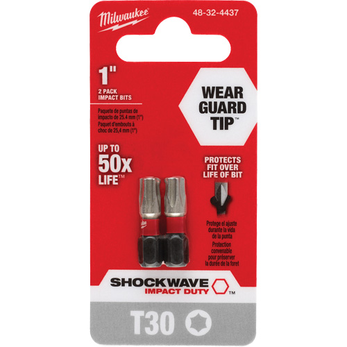 Embout de tournevis Shockwave Impact Duty, Torx, T-30, Prise 1/4" Sécurité Médic