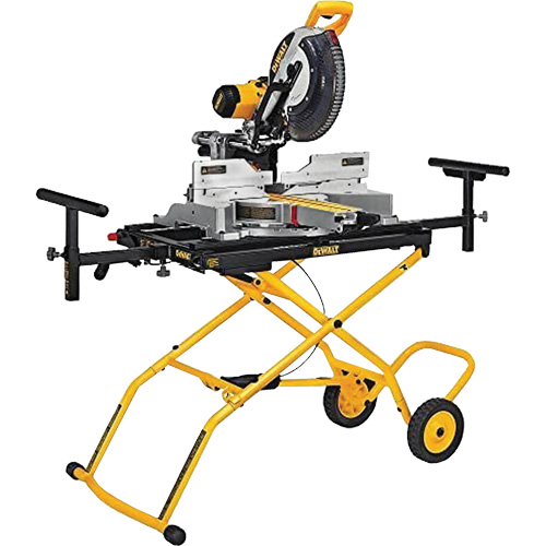 Double Bevel Sliding Compound Mitre Saw with Heavy-Duty Rolling Stand Sécurité Médic