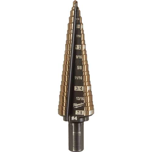 Foret &eacute;tag&eacute;, 3/16"/#4 - #4/7/8", Incr&eacute;ments de 1/32", Acier rapide au cobalt Sécurité Médic