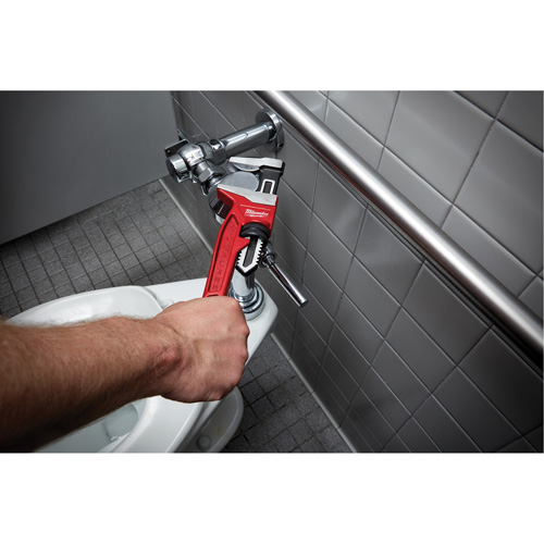 Cl&eacute; &agrave; tuyau &agrave; m&acirc;choires lisses, Cap des m&acirc;choires 2-5/8", Longueur 12", Fini Rev&ecirc;tement en poudre, Prise Ergonomique Sécurité Médic