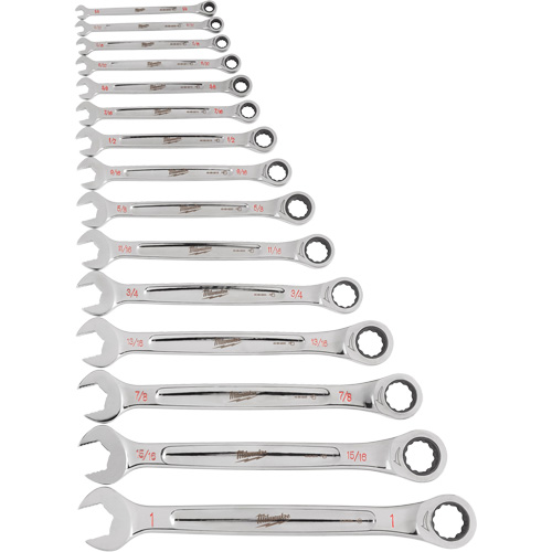 Ratcheting Wrench Set, Combination, 15 Pieces, Imperial Sécurité Médic