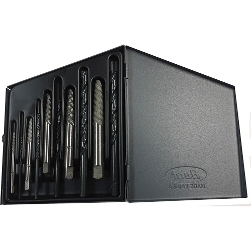 DRILLCO Screw Extractor Set with Drills, Carbide, 10 Pieces Sécurité Médic