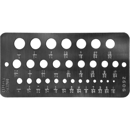 DRILLCO Fractional Sizes Drill Gauge Sécurité Médic