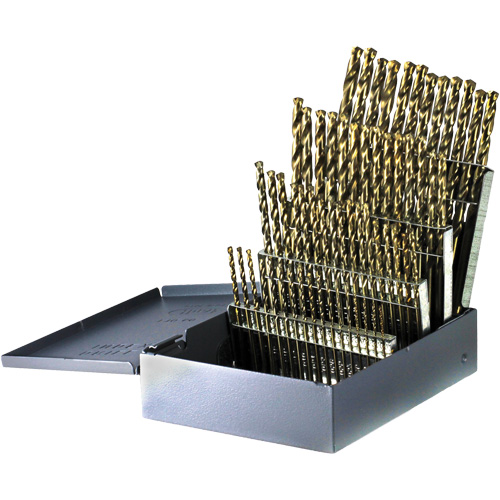DRILLCO Heavy-Duty Jobber Length Drill Bit Set, 60 Pieces, Cobalt Sécurité Médic