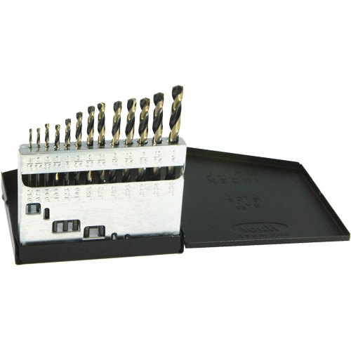 DRILLCO Metric Jobber Length Drill Bit Set, 13 Pieces, High Speed Steel Sécurité Médic
