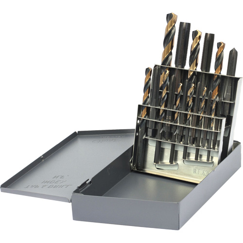 Jeu de tarauds & forets DRILLCO, 18 morcea Sécurité Médic